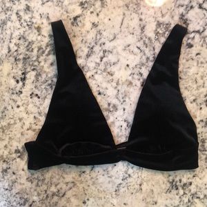 Black velvet bralette